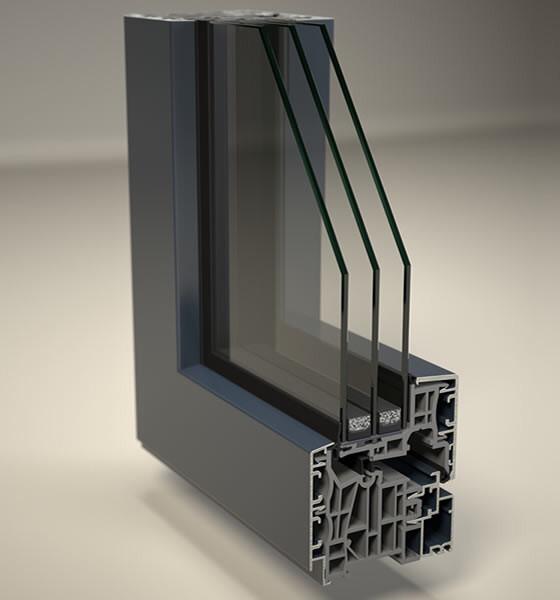 Profilo e sezione finestra alluminio e pvc